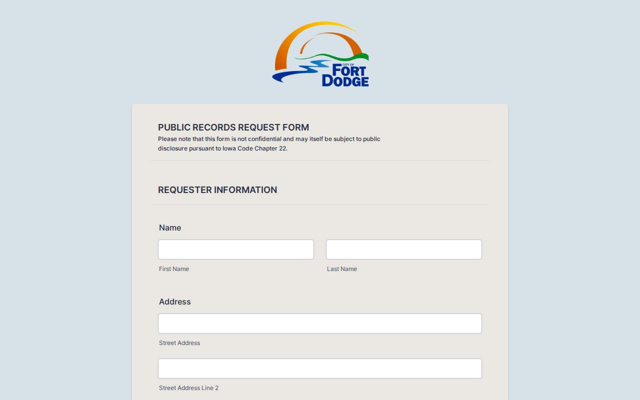 Fort Dodge public records request form