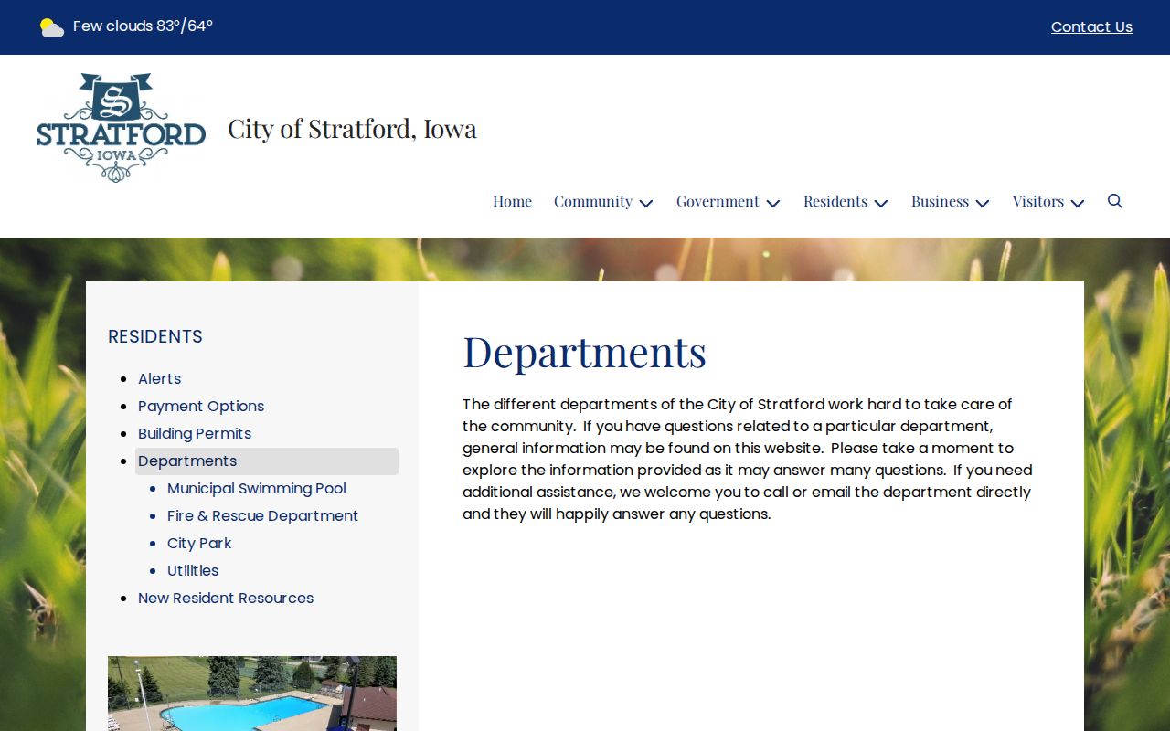Stratford Iowa official department directory