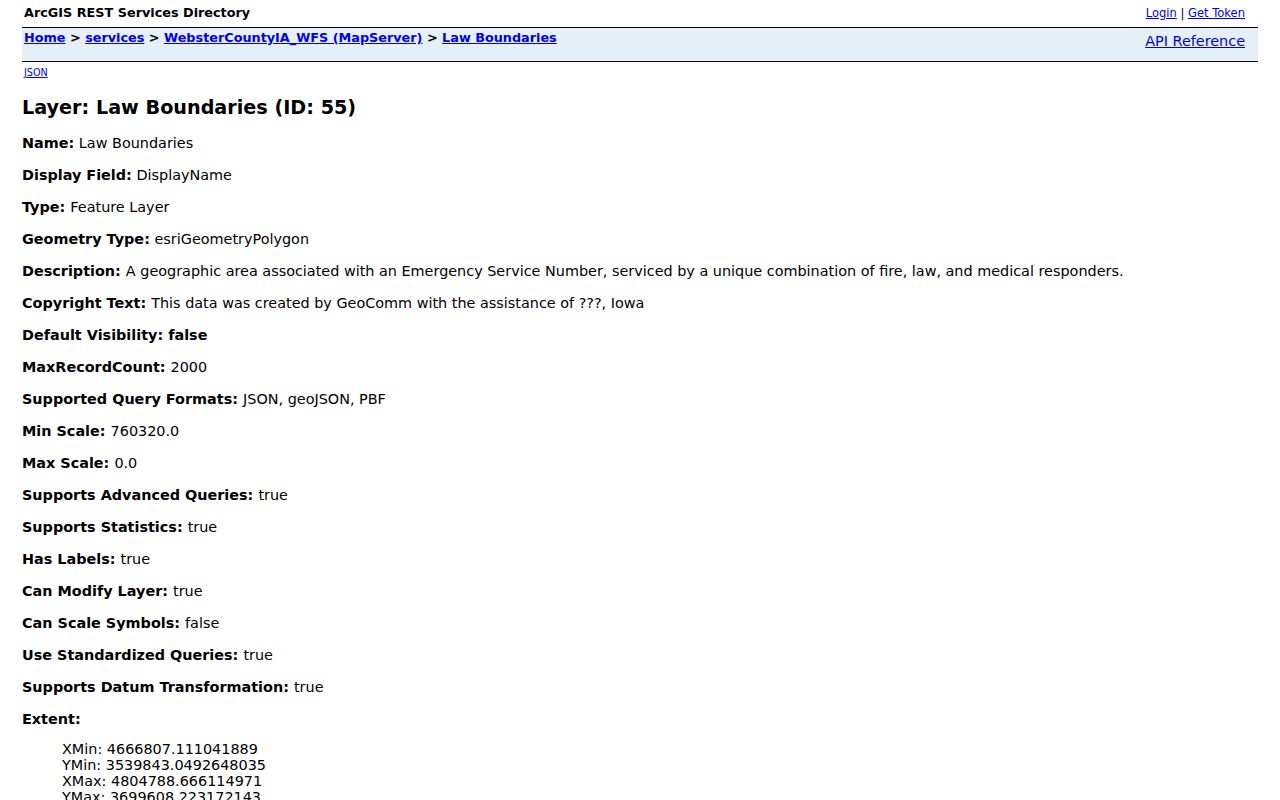 Webster County GIS law-boundary layer including Dayton Police