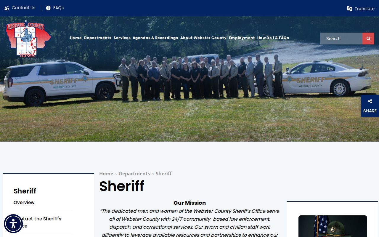 Webster County sheriff warrant service information